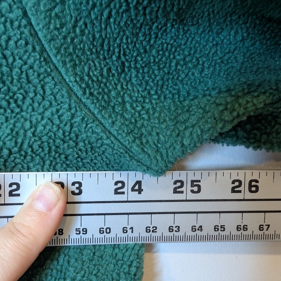 Vintage Floral Embroidered Green Fleece Button Down Cardigan Sweater Jacket L-XL - Picture 9 of 9